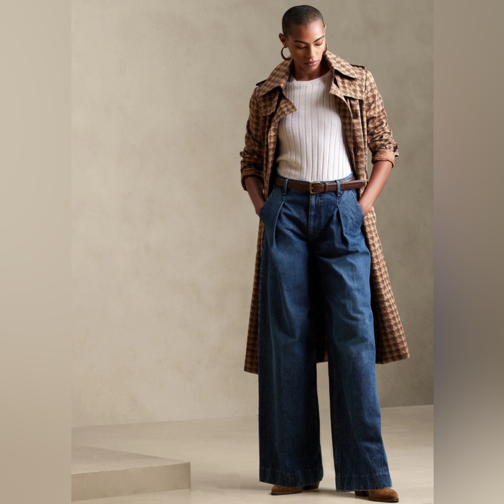 Banana Republic Wide Leg Jeans in Dark Blue